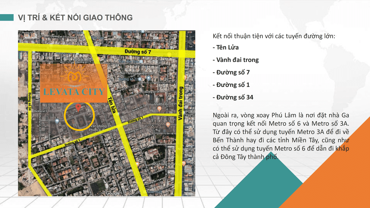 Vị trí Dự án Nhà Phố Levata City Bình Tân