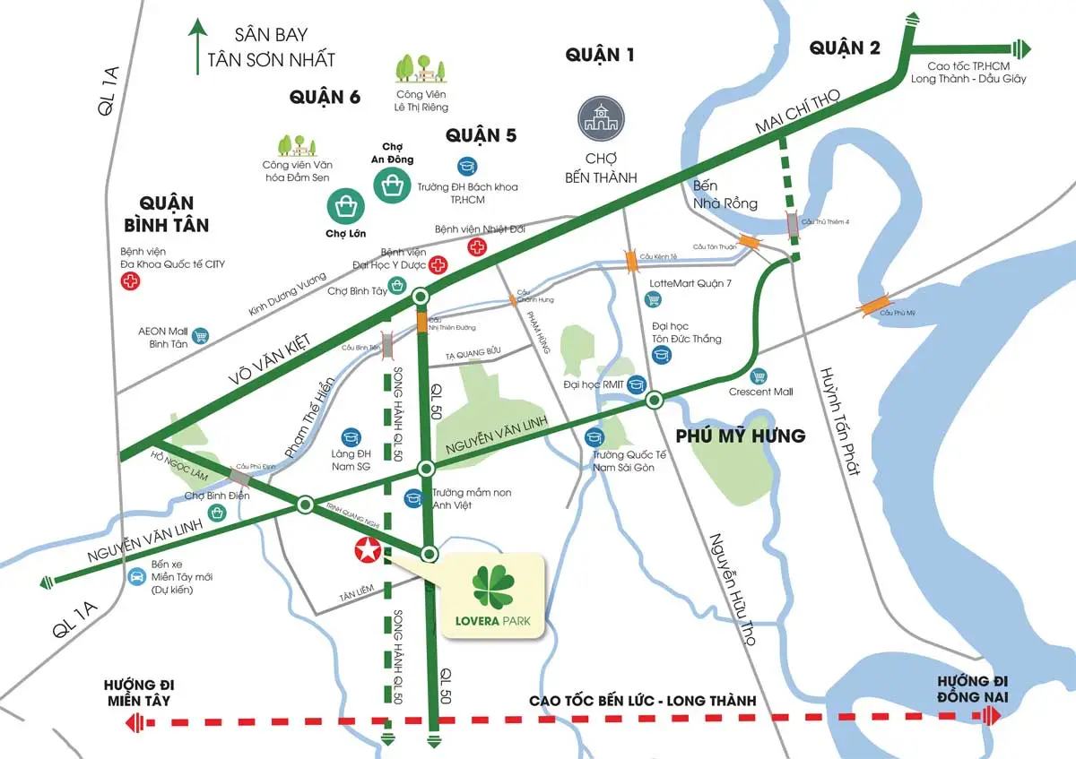 LOVERA PREMIER 1 Vị trí Dự án Nhà phố Lovera Premier Bình Chánh