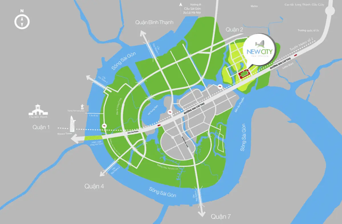 Sơ đồ Vị trí New City Thủ Thiêm Quận 2 Sơ đồ Vị trí New City Thủ Thiêm Quận 2