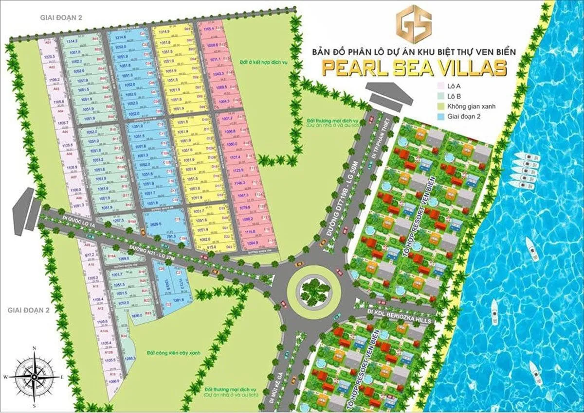 PEARL SEA VILLAS PHAN THIẾT 1 Mặt bằng phân lô Dự án Pearl Sea Villas