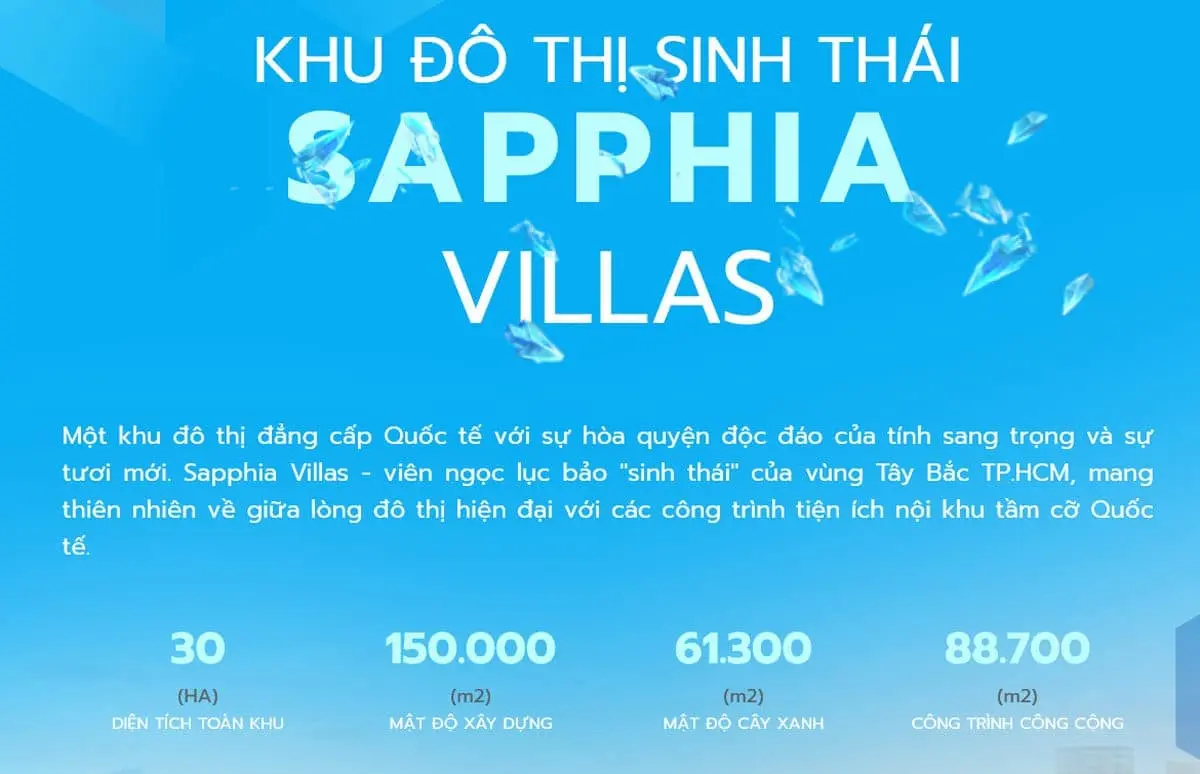 SAPPHIA VILLAS LONG AN 1 Khu đô thị Sinh thái Sapphia Villas