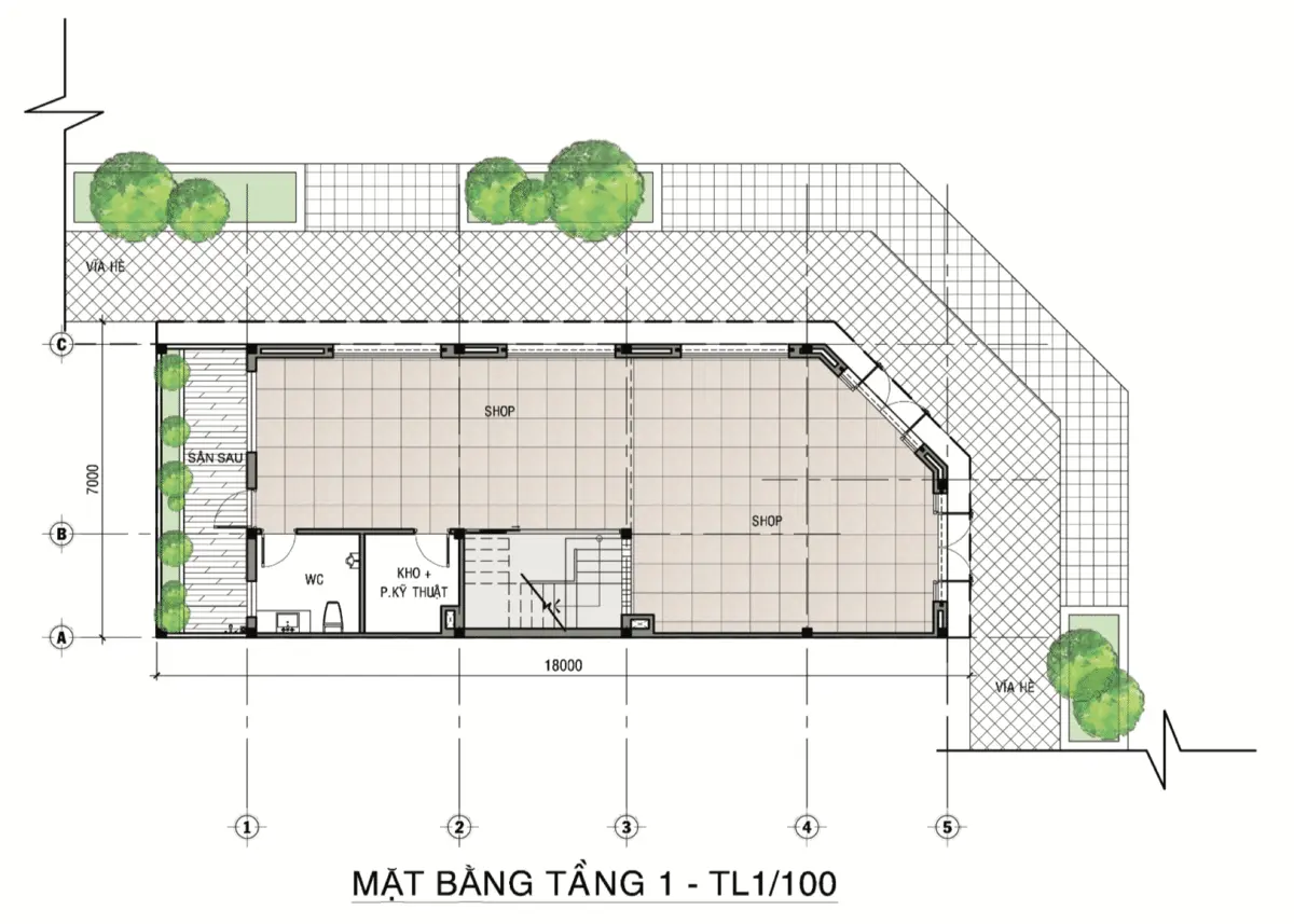 Mặt bằng Tầng 1 Shophouse Valerich Mặt bằng Tầng 1 Shophouse Valerich