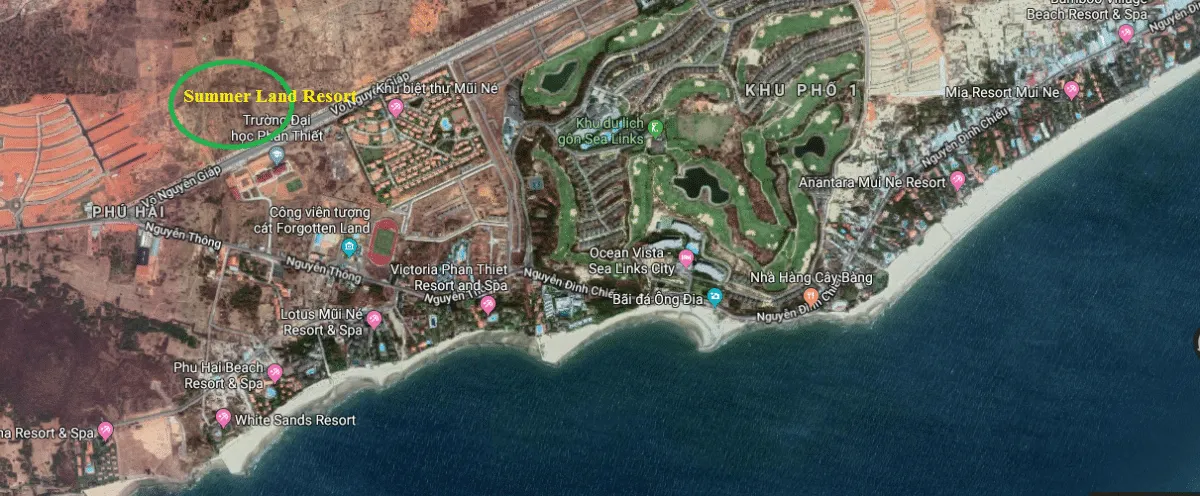 SUMMERLAND MŨI NÉ 5 Vị trí Dự án Summer Land Resort Mũi Né Phan Thiết