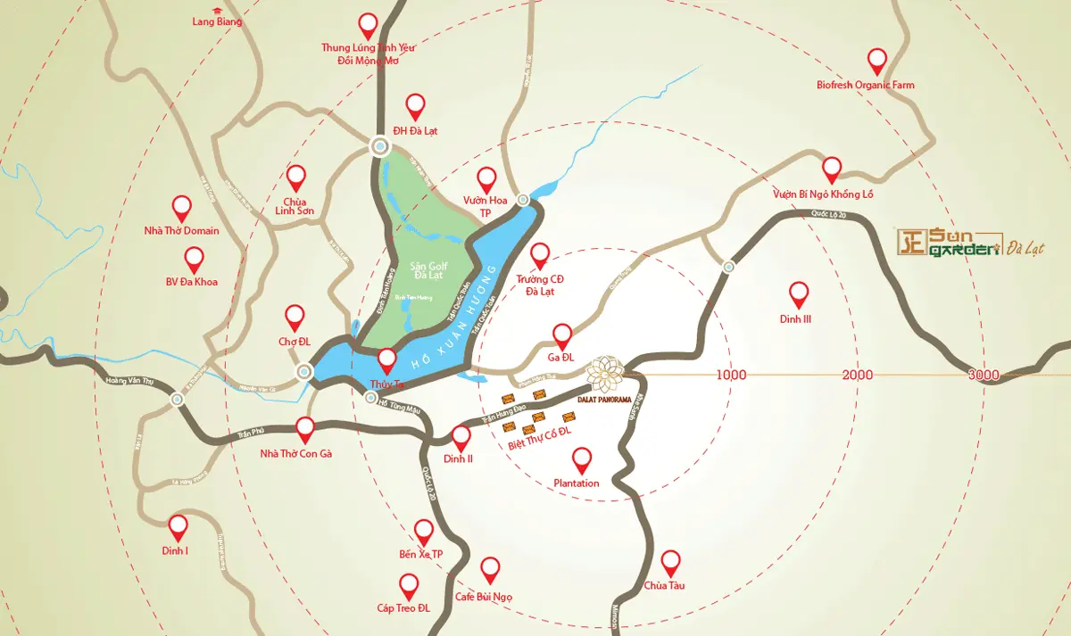 Sun Garden Đà Lạt 8 Tiện ích kết nối khu vực của Căn hộ Hometel Sun Garden Đà Lạt