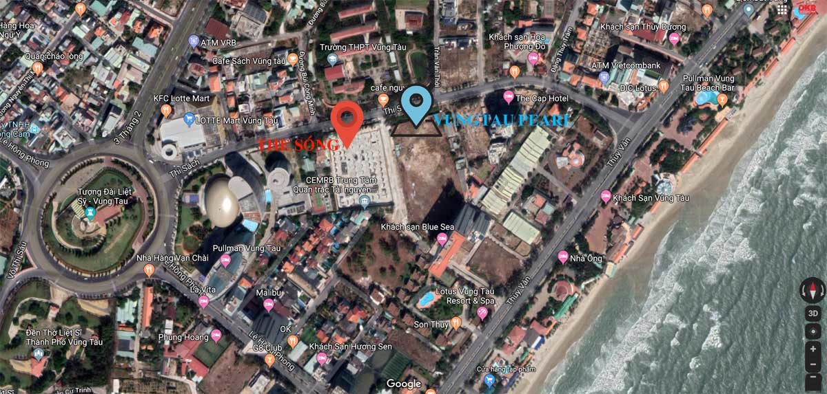 Vị trí Dự án căn hộ Vung Tau Pearl trên Google Map