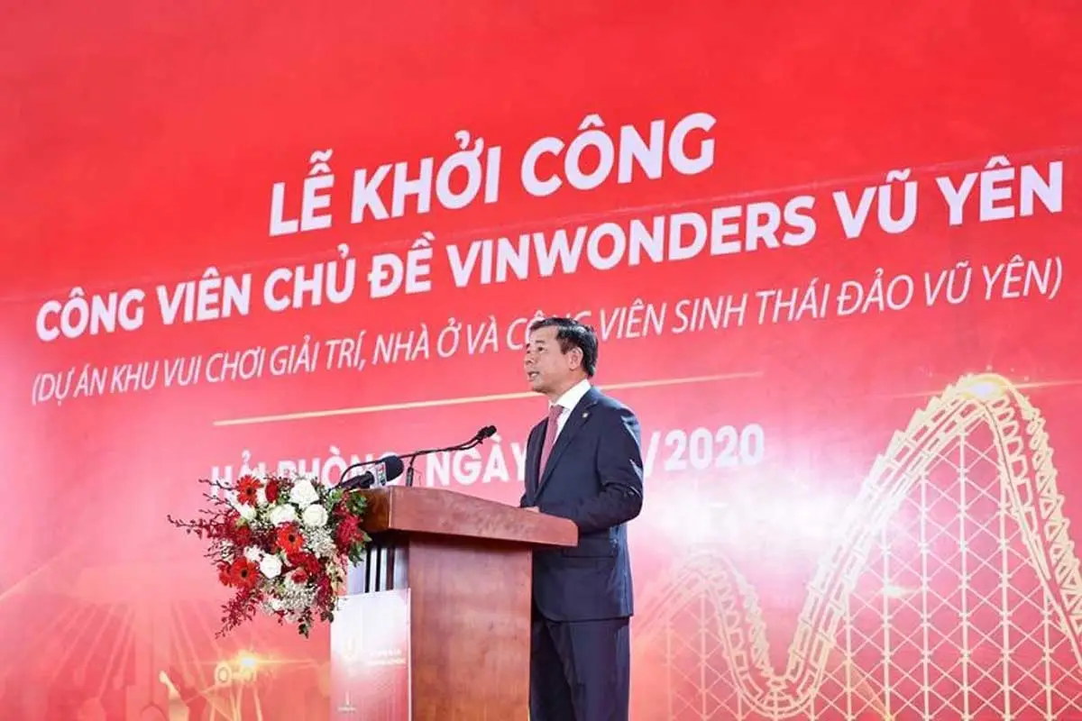 VinWonders Vũ Yên Hải Phòng 4 Ông Nguyễn Việt Quang - Phó Chủ tịch kiêm Tổng Giám đốc Tập đoàn Vingroup phát biểu tại Lễ Khởi công.