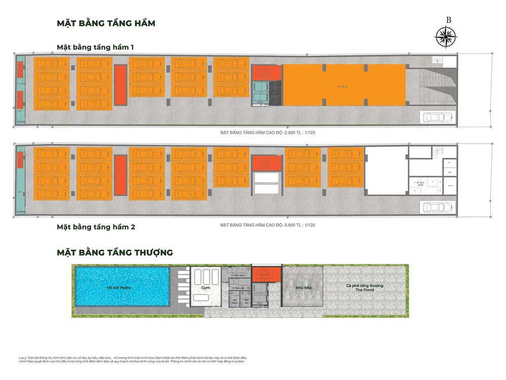 Mặt bằng Hầm & Sân thượng Dự án Central Home SaiGon