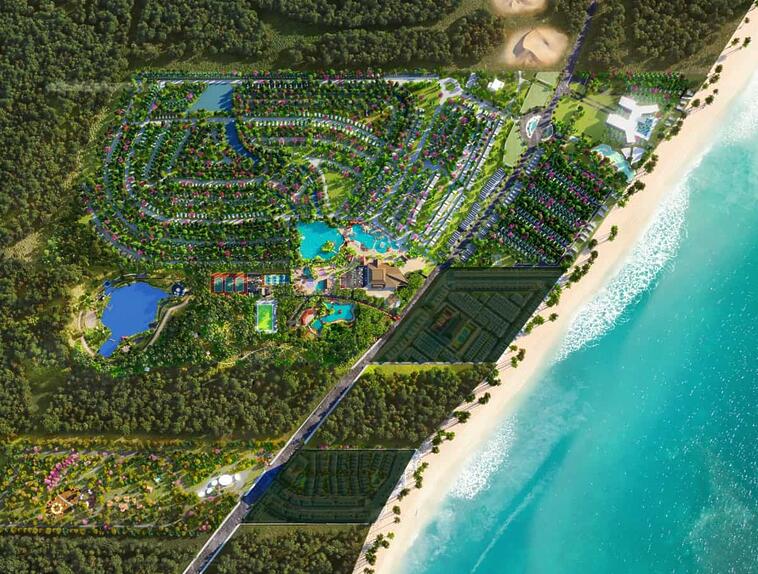 Phối cảnh hồ tràm villa novaworld