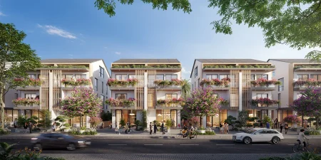 Phối cảnh mặt tiền dãy nhà phố Essensia Parkway